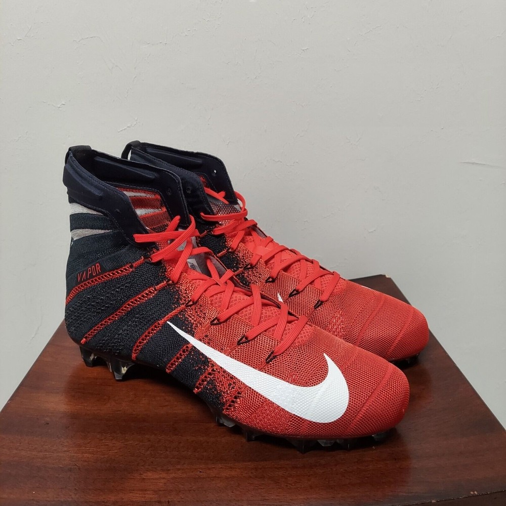 Men Sz 13 Nike Vapor Untouchable 3 Elite Flyknit Black Red Cleats AO3006-040
